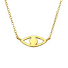 Goldtone Eye Pendant Necklace - White