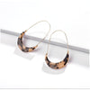 Goldtone Faux Tortoise Shell Half Moon Earrings