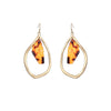 Goldtone Faux Tortoise Shell Organic Earrings