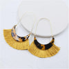 Goldtone Faux Tortoise Shell Tassel Earrings