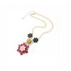 Goldtone Floral Statement Necklace - White