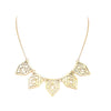 Goldtone Geometric Bib Necklace - White