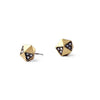 Goldtone Geometric Crystal Stud Earrings