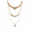 Goldtone Geometric Layered Necklace - White