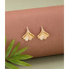 Goldtone Gingko Leaf Stud Earrings