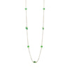 Goldtone Green Long Necklace - White