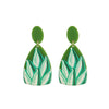 Goldtone Green Succulent Drop Earrings