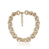 Goldtone Hammered Chain Link Necklace - White