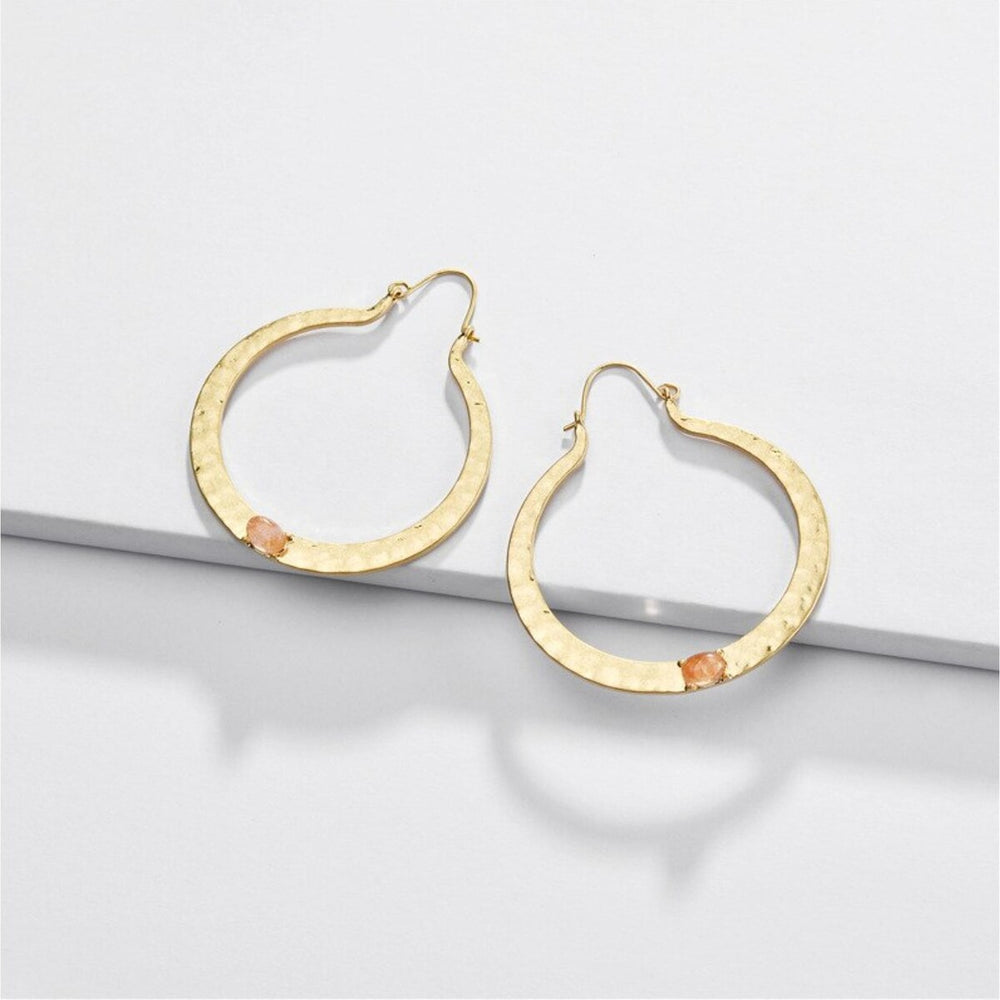 Goldtone Hammered Hoop Earrings