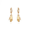 Goldtone Hands Huggie Hoop Earrings