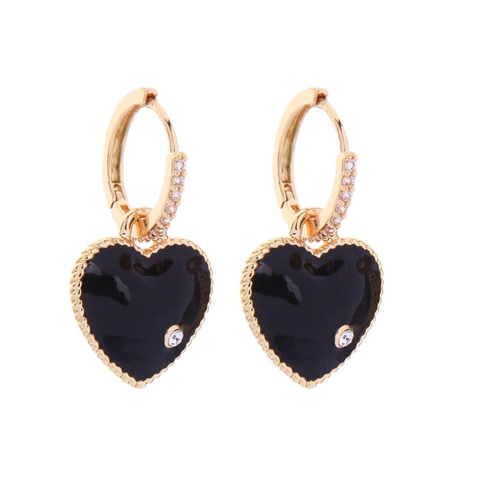 Goldtone Heart Huggie Earrings