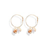 Goldtone Hoop Earrings With Shells