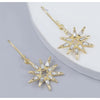 Goldtone Hooped Crystal Star Earrings