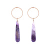 Goldtone Hooped Purple Earrings