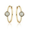 Goldtone Hoops With Hexagon Charm