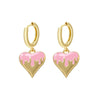 Goldtone Huggie Dripping Heart Hoop Earrings