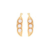 Goldtone Imitation Pearl Bean Earrings