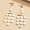 Goldtone Imitation Pearl Chandelier Drop Earrings