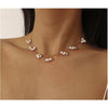 Goldtone Imitation Pearl Clustered Necklace - White