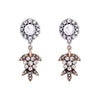 Goldtone Imitation Pearl Floral Drop Earrings