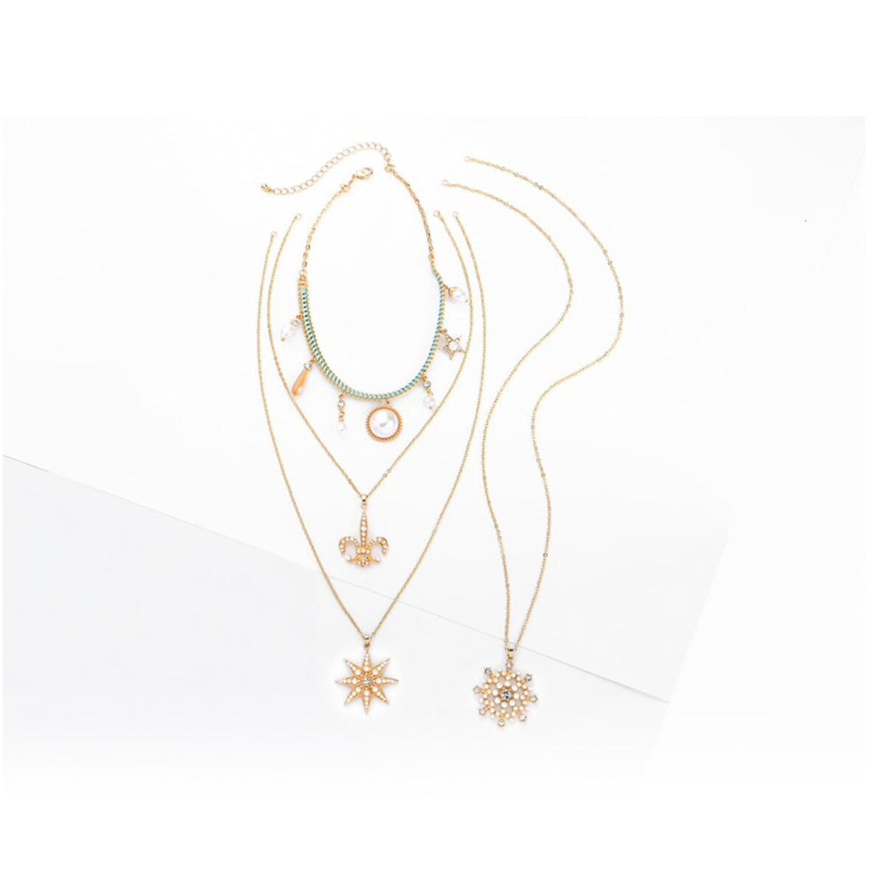 Goldtone Imitation Pearl Interchangeable Layered Necklaces - White