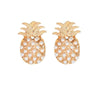 Goldtone Imitation Pearl Pineapple Stud Earrings