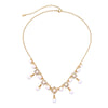 Goldtone Imitation Pearl Statement Necklace - White