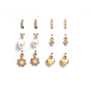 Goldtone Imitation Pearl Stud Set