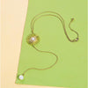 Goldtone Imitation Pearl Sun Drop Necklace - White