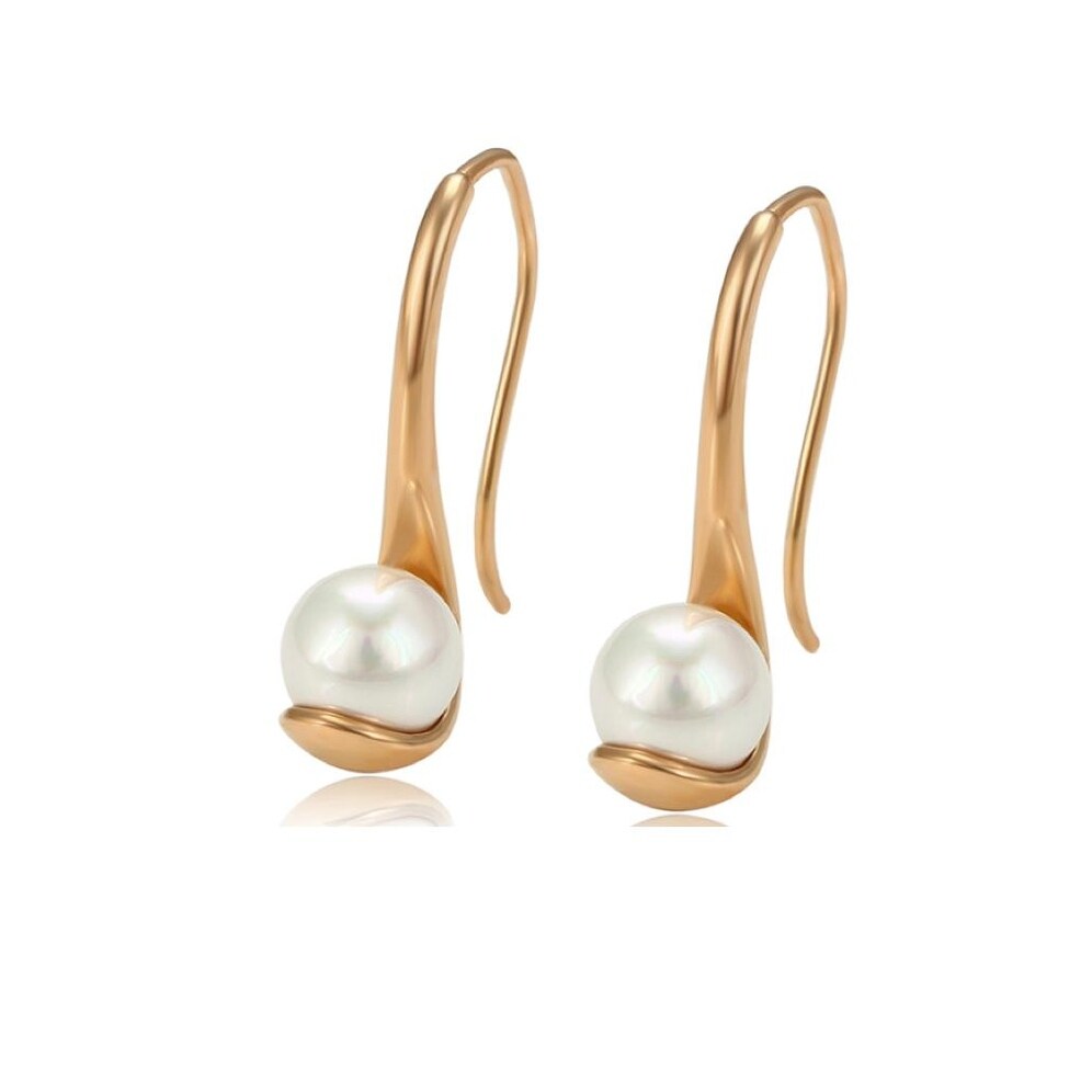 Goldtone Imitation Pearl Threader Earrings