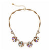 Goldtone Iridescent Crystal Necklace - White