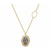 Goldtone Iridescent Crystal Pave Pendant Necklace - White