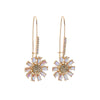 Goldtone Iridescent Floral Drop Earrings