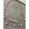 Goldtone Layered Faux Pearl Necklace - White