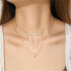 Goldtone Layered Imitation Pearl Necklace - White