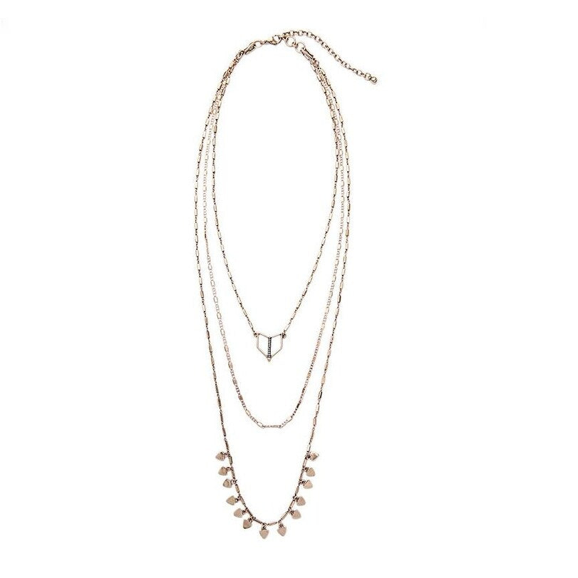 Goldtone Layered Necklace - White