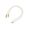 Goldtone Leaf Lariat Drop Necklace - White