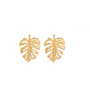 Goldtone Leaf Stud Earrings