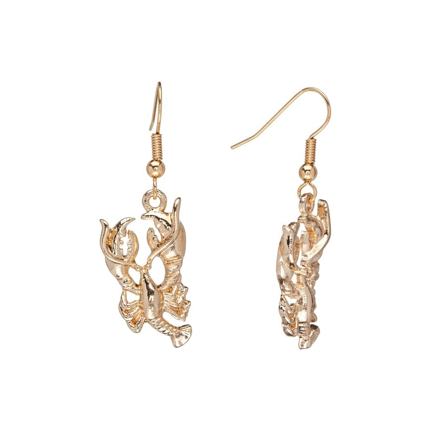 Goldtone Lobster Drop Earrings