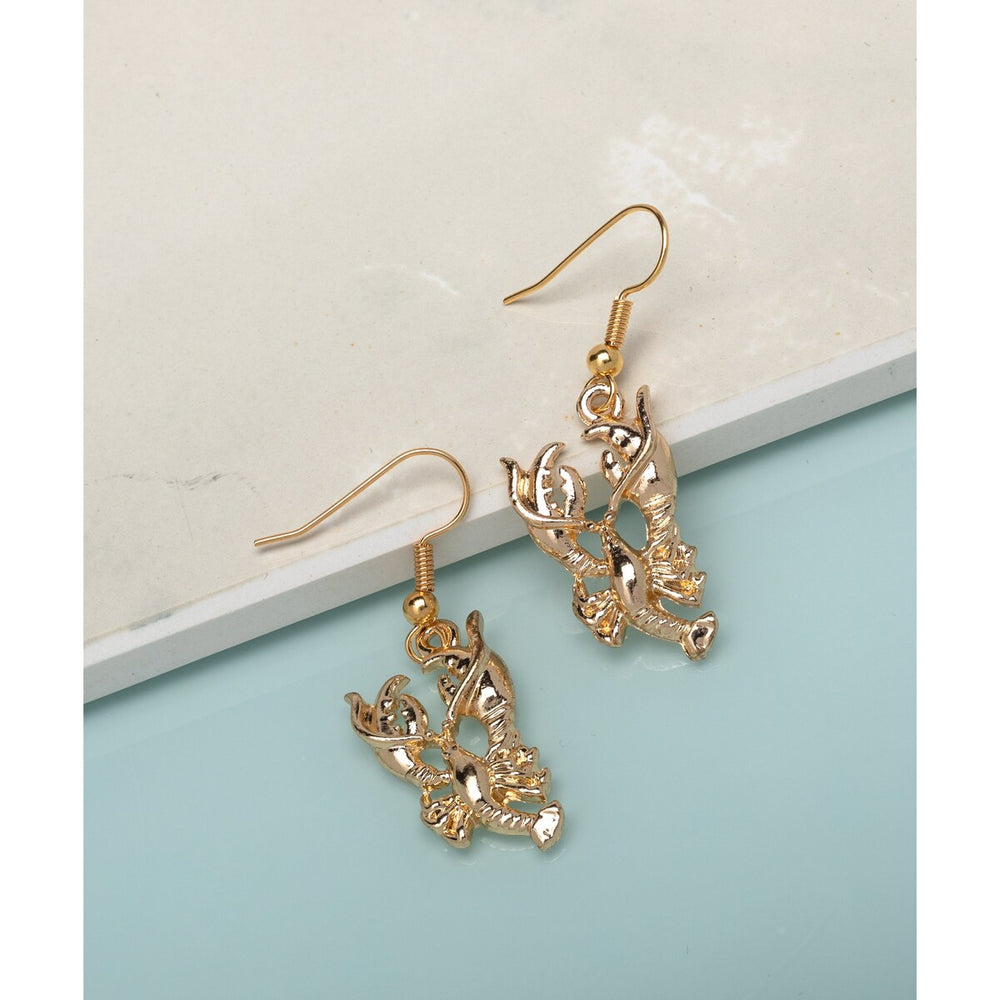 Goldtone Lobster Drop Earrings