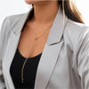 Goldtone Long Adjustable Minimalist Necklace - White