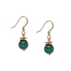 Goldtone Malachite Beaded Drop Earrings