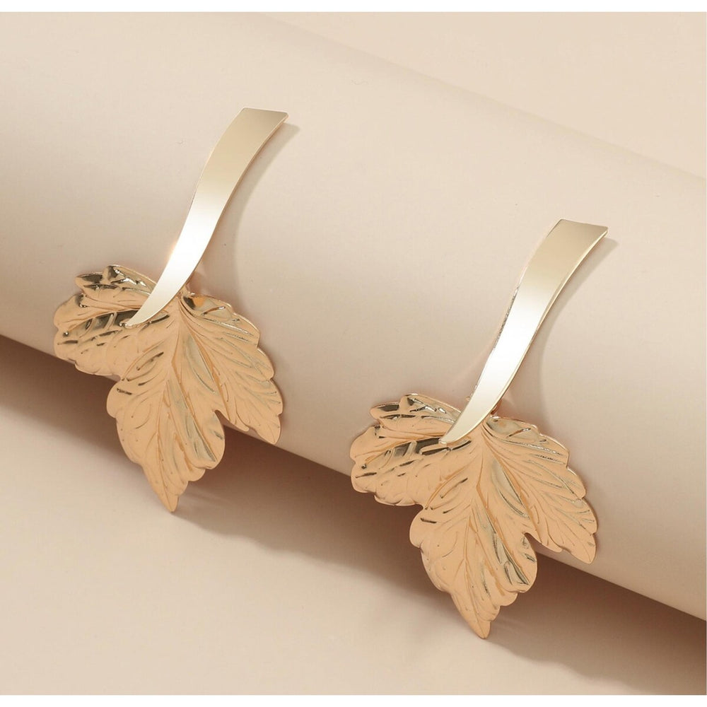 Goldtone Maple Leaf Drop Earrings