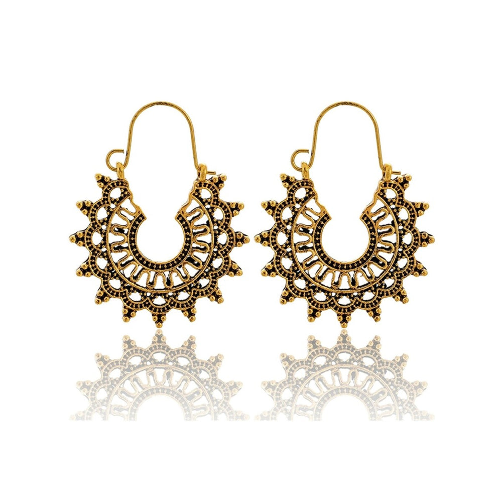 Goldtone Medallion Drop Earrings