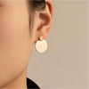 Goldtone Minimalist Circular Stud Earrings