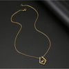 Goldtone Minimalist Mountain Range Pendant Necklace - White