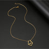 Goldtone Minimalist Mountain Range Pendant Necklace - White