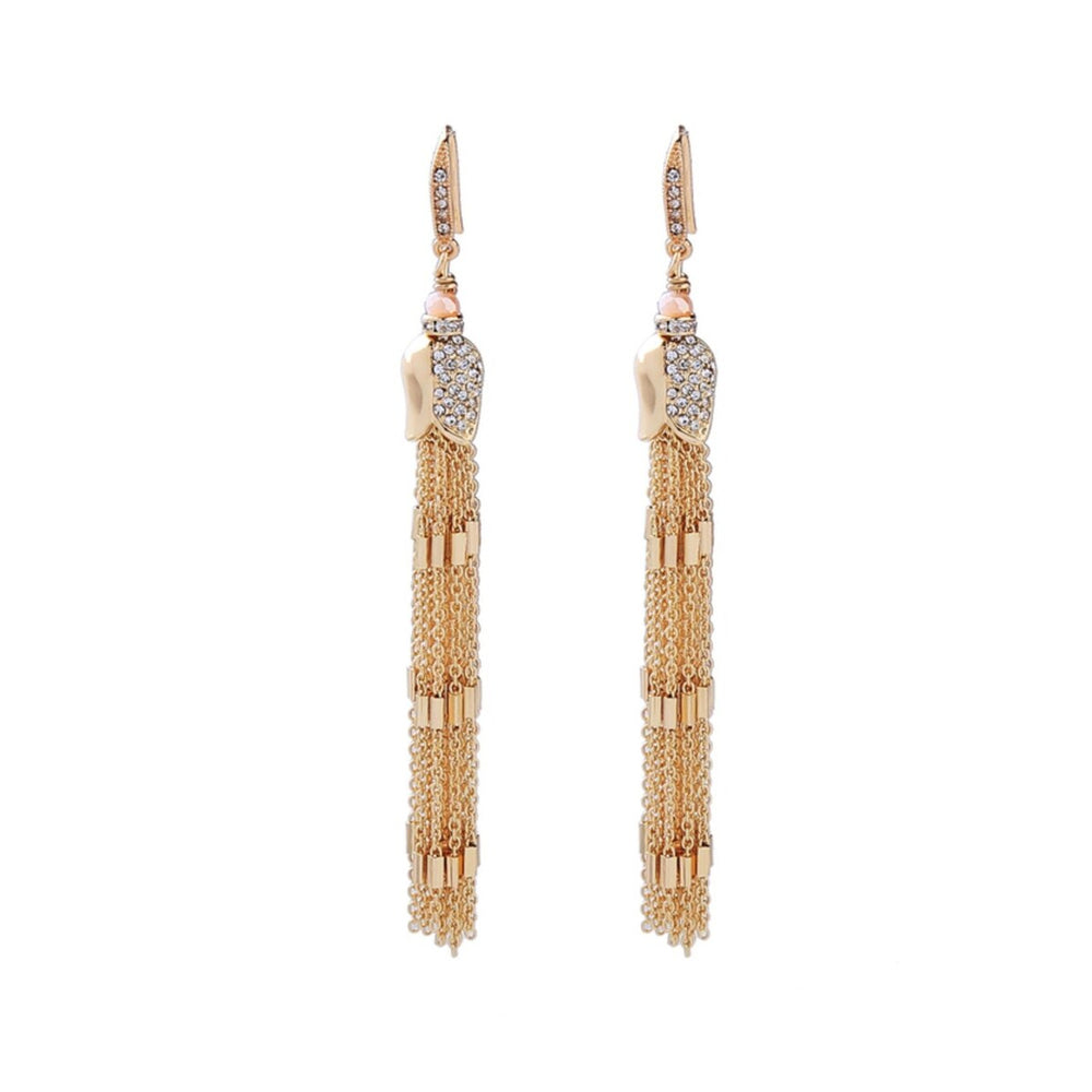 Goldtone Multi Chain Drop Earrings