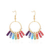 Goldtone Multi Colored Bar Circular Earrings