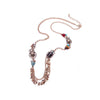 Goldtone Multi Colored Beetle Necklace - White